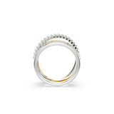 Swarovski Hyperbola ring, Mixed cuts, White, Mixed metal finish