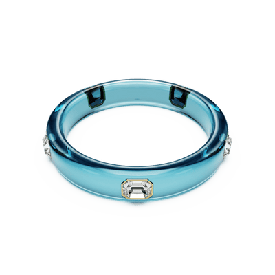 Swarovski Dulcis Bangle Octagon Cut Blue Gold-Tone Plated