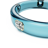 Swarovski Dulcis Bangle Octagon Cut Blue Gold-Tone Plated