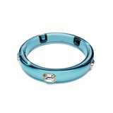 Swarovski Dulcis Bangle Octagon Cut Blue Gold-Tone Plated