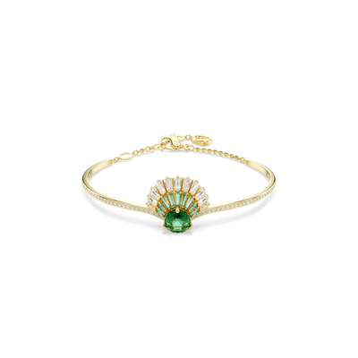Swarovski Idyllia Bangle Mixed Cuts Shell Green Gold-Tone Plated