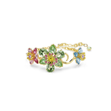 Swarovski Idyllia bracelet, Mixed cuts, Flower, Multicolored, Gold-tone plated