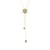 Swarovski Idyllia Y pendant Mixed cuts Flower Multicolored Gold-tone plated