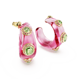 Swarovski Dulcis Hoop Earrings Mixed cuts Multicolored Gold-tone plated