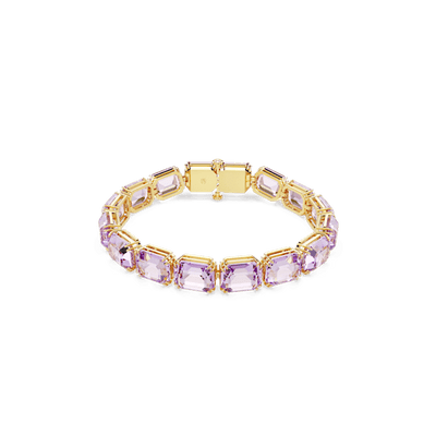 Swarovski Millenia Tennis Bracelet Octagon Cut Purple Gold-Tone Plated