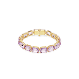 Swarovski Millenia Tennis Bracelet Octagon Cut Purple Gold-Tone Plated