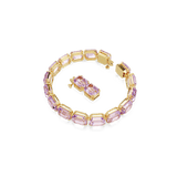 Swarovski Millenia Tennis Bracelet Octagon Cut Purple Gold-Tone Plated