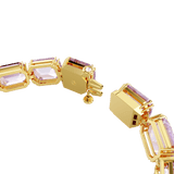 Swarovski Millenia Tennis Bracelet Octagon Cut Purple Gold-Tone Plated