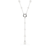 Swarovski Ariana Grande x Swarovski Y Necklace Crystal pearl Mixed cuts Heart White Rhodium plated