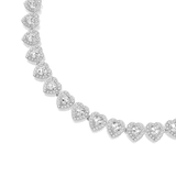 Swarovski Ariana Grande x Tennis Necklace Mixed cuts Heart White Rhodium plated