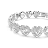 Swarovski Ariana Grande X Swarovski Tennis Bracelet Mixed Cuts Heart White Rhodium Plated