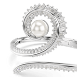 Swarovski Ariana Grande X Swarovski Bangle Crystal Pearl Baguette Cut White Rhodium Plated