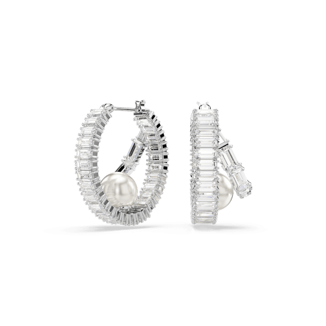 Swarovski Ariana Grande x Hoop Earrings Crystal pearl Baguette cut White Rhodium plated | Accessories | departure-to-desk | Earrings | Fashion Jewellery | Spring Festival | Women | Women Earrings | Womens Swarovski Ariana Grande x Hoop Earrings Crystal pearl Baguette cut White Rhodium plated | Accessories | departure-to-desk | Earrings | Fashion Jewellery | Spring Festival | Women | Women Earrings | Womens