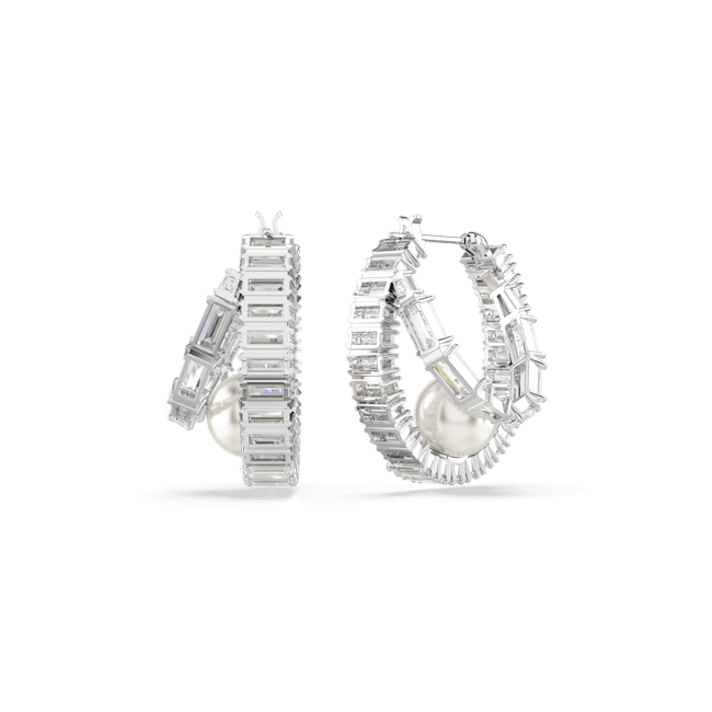 Swarovski Ariana Grande x Hoop Earrings Crystal pearl Baguette cut White Rhodium plated | Accessories | departure-to-desk | Earrings | Fashion Jewellery | Spring Festival | Women | Women Earrings | Womens Swarovski Ariana Grande x Hoop Earrings Crystal pearl Baguette cut White Rhodium plated | Accessories | departure-to-desk | Earrings | Fashion Jewellery | Spring Festival | Women | Women Earrings | Womens
