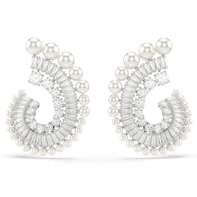 Swarovski Ariana Grande x Drop Earrings Crystal Pearl Mixed cuts White Rhodium plated