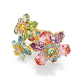 Swarovski Idyllia Ring Mixed Cuts Flower Multicolored Gold-Tone Plated