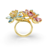 Swarovski Idyllia Ring Mixed Cuts Flower Multicolored Gold-Tone Plated