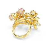 Swarovski Idyllia Ring Mixed Cuts Flower Multicolored Gold-Tone Plated