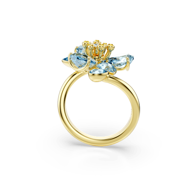 Swarovski Idyllia Open Ring Mixed Cuts Flower Blue Gold-Tone Plated | Accessories | Fashion Jewellery | Ring | Women | Women Rings | Womens Swarovski Idyllia Open Ring Mixed Cuts Flower Blue Gold-Tone Plated | Accessories | Fashion Jewellery | Ring | Women | Women Rings | Womens