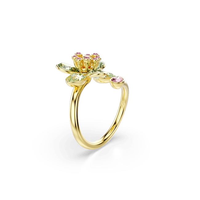 Swarovski Idyllia Open Ring Mixed Cuts Flower Green Gold-Tone Plated | Accessories | Fashion Jewellery | Ring | Women | Women Rings | Womens Swarovski Idyllia Open Ring Mixed Cuts Flower Green Gold-Tone Plated | Accessories | Fashion Jewellery | Ring | Women | Women Rings | Womens