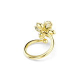 Swarovski Idyllia Open Ring Mixed Cuts Flower Green Gold-Tone Plated