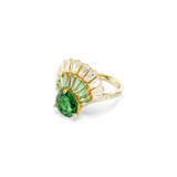 Swarovski Idyllia Ring Mixed Cuts Shell Green Gold-Tone Plated
