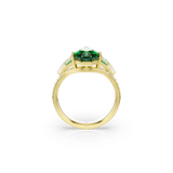 Swarovski Idyllia Ring Mixed Cuts Shell Green Gold-Tone Plated