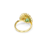 Swarovski Idyllia Ring Mixed Cuts Shell Green Gold-Tone Plated