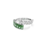 Swarovski Matrix Ring Mixed Cuts Green Rhodium Plated