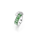 Swarovski Matrix Ring Mixed Cuts Green Rhodium Plated