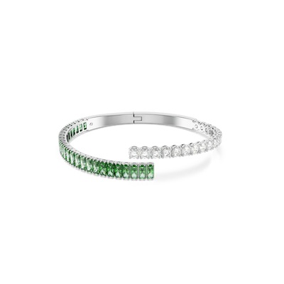 Swarovski Matrix Bangle Mixed Cuts Green Rhodium Plated
