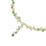 Swarovski Constella Y Necklace Mixed Cuts Green Gold-Tone Plated