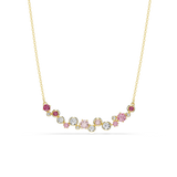 Swarovski Constella set, Mixed cuts, Multicolored, Gold-tone plated
