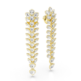 Swarovski Idyllia drop earrings, Mixed cuts, Long, White, Gold-tone plated