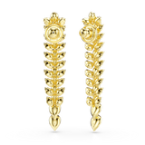 Swarovski Idyllia drop earrings, Mixed cuts, Long, White, Gold-tone plated