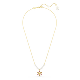 Swarovski Idyllia Necklace Pendant Crystal Pearl Mixed Cuts Flower Multicolored Gold-Tone Plated