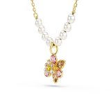 Swarovski Idyllia Necklace Pendant Crystal Pearl Mixed Cuts Flower Multicolored Gold-Tone Plated