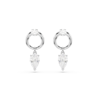 Swarovski Mesmera Drop Earrings Mixed Cuts White Rhodium Plated