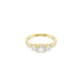 Swarovski Stilla Attract Ring Round Cut White Gold-Tone Plated