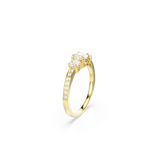 Swarovski Stilla Attract Ring Round Cut White Gold-Tone Plated