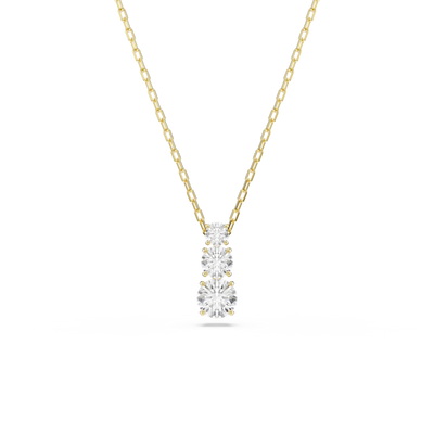 Swarovski Stilla Attract Necklace Pendant Round Cut White Gold-Tone Plated