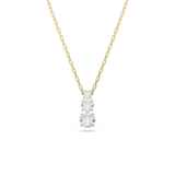 Swarovski Stilla Attract Necklace Pendant Round Cut White Gold-Tone Plated