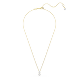 Swarovski Stilla Attract Necklace Pendant Round Cut White Gold-Tone Plated