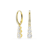 Swarovski Stilla Attract hoop earrings, Round cut, White, Gold-tone plated