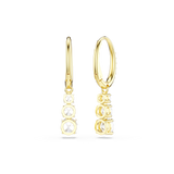 Swarovski Stilla Attract hoop earrings, Round cut, White, Gold-tone plated