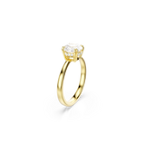 Swarovski Stilla Cocktail Ring Round Cut White Gold-Tone Plated Size 50
