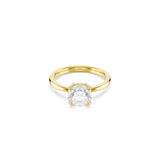 Swarovski Stilla Cocktail Ring Round Cut White Gold-Tone Plated Size 55
