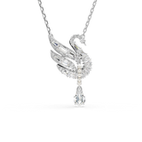 Swarovski Swan Necklace Pendant Swan White Rhodium Plated