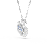 Swarovski Swan Necklace Pendant Mixed Cuts Swan Blue