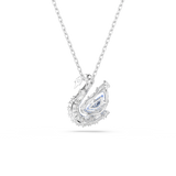 Swarovski Swan Necklace Pendant Mixed Cuts Swan Blue